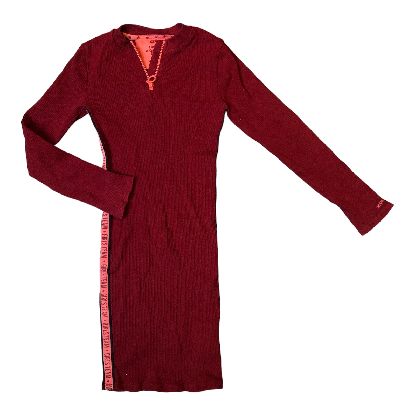 Leeg de prullenbak Inzichtelijk spectrum Preloved WE ♥ rode rib jurk maat 122/128 - www.pluys.nl